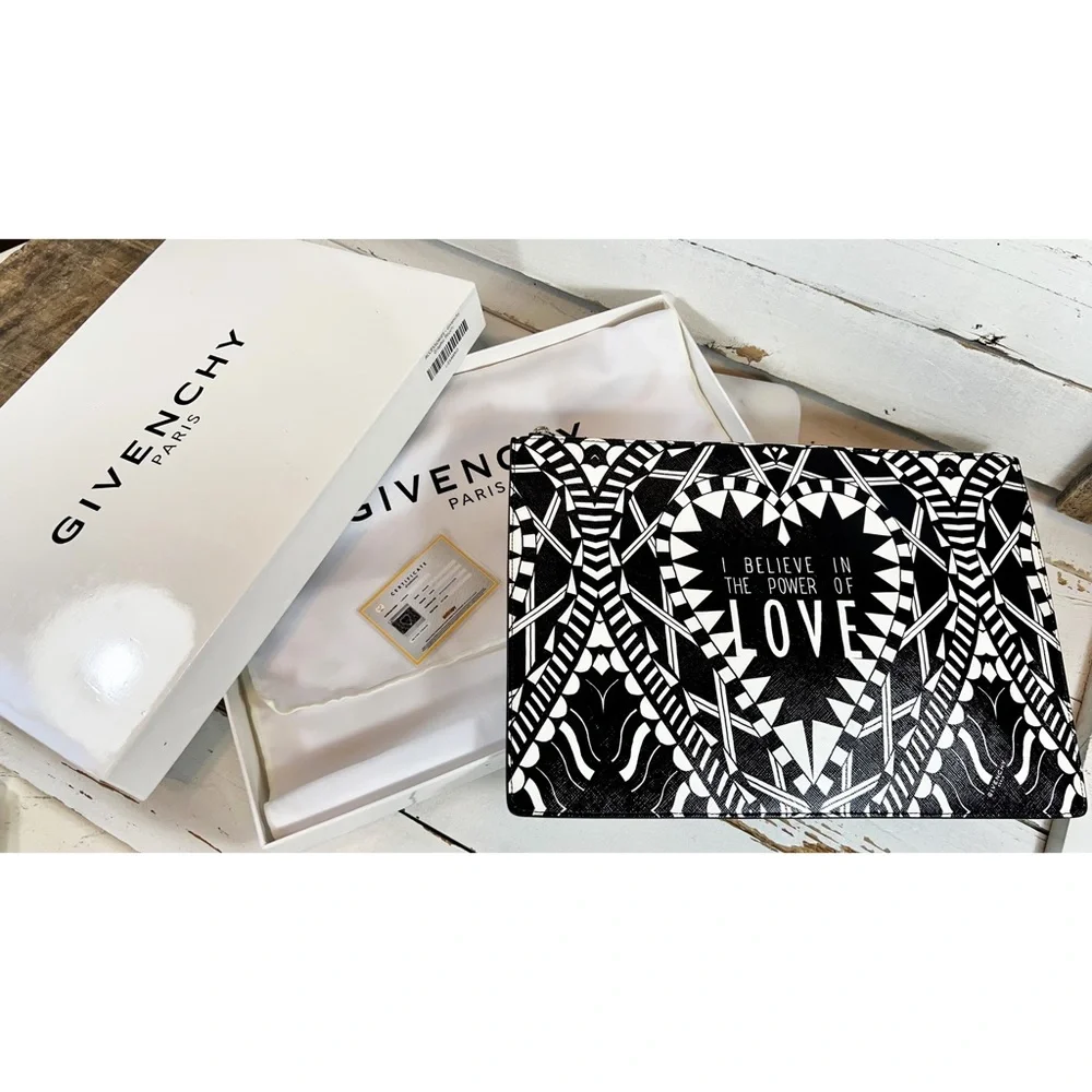 Givenchy “Power of Love” Coated Canvas Clutch/Pouch